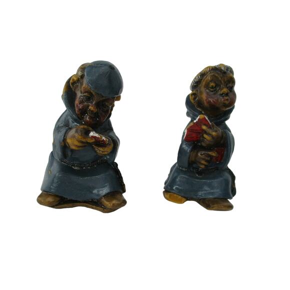 Vintage Monks Playing Poker - 5 Figures Wax or Resin UNIQUE! - Picture 5 of 9